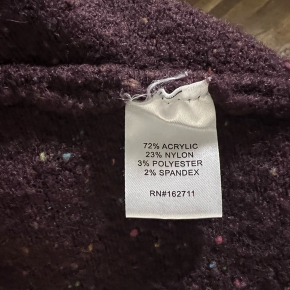 Love Ellie Women's Speckled Deep Purple Cardigan - Picture 5 of 5